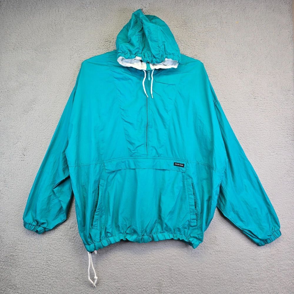 Vintage Pacific Trail Anorak Jacket Men's XL Green Retro Windbreaker '90s READ